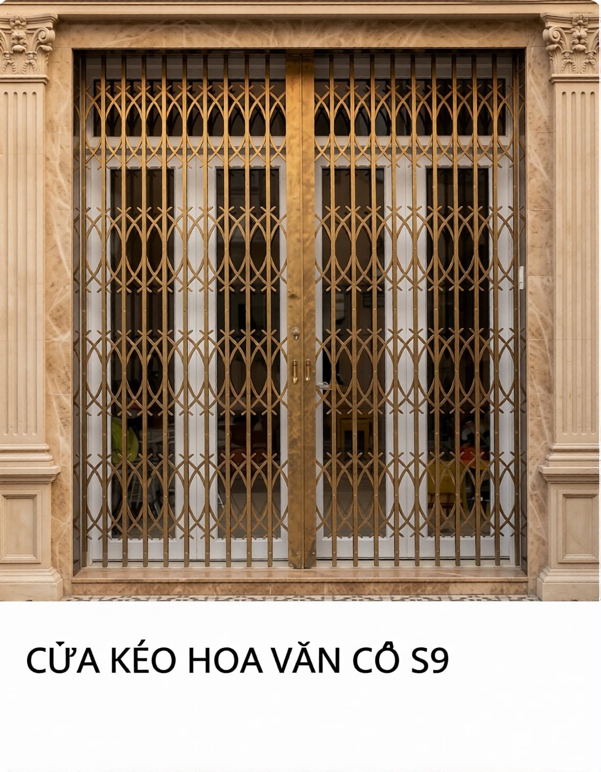 Cửa Kéo Hoa Văn Cổ S9 — lắp đặt tại Cần Thơ